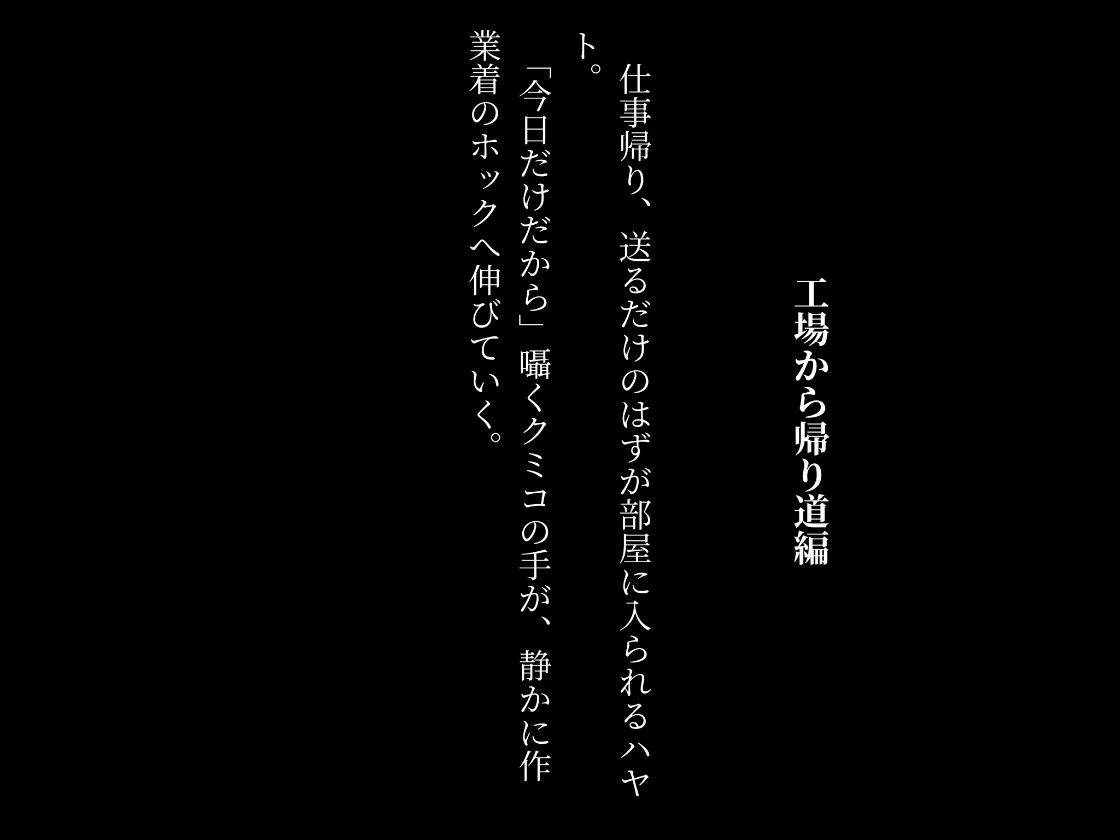 4K高画質の500ページ[セリフ付き]  人妻の工場作業員姦〜同じ作業場の人妻同僚が家に押しかけて年下後輩を襲う話 画像2