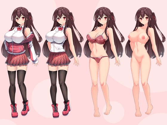 【立ち絵素材R18】 家の隣の巨乳幼馴染 フルセットPSDパック