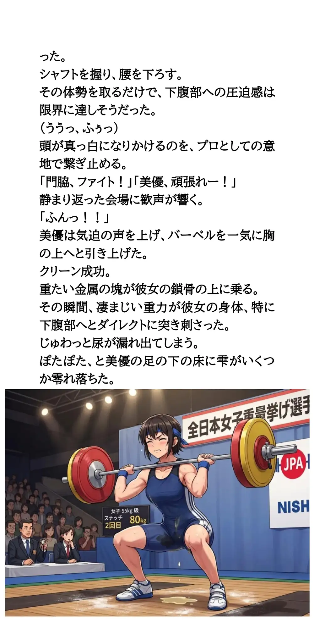【悲報】美しすぎる重量挙げ美少女、インターハイ決勝で盛大にお漏らししてしまう サンプル画像 7