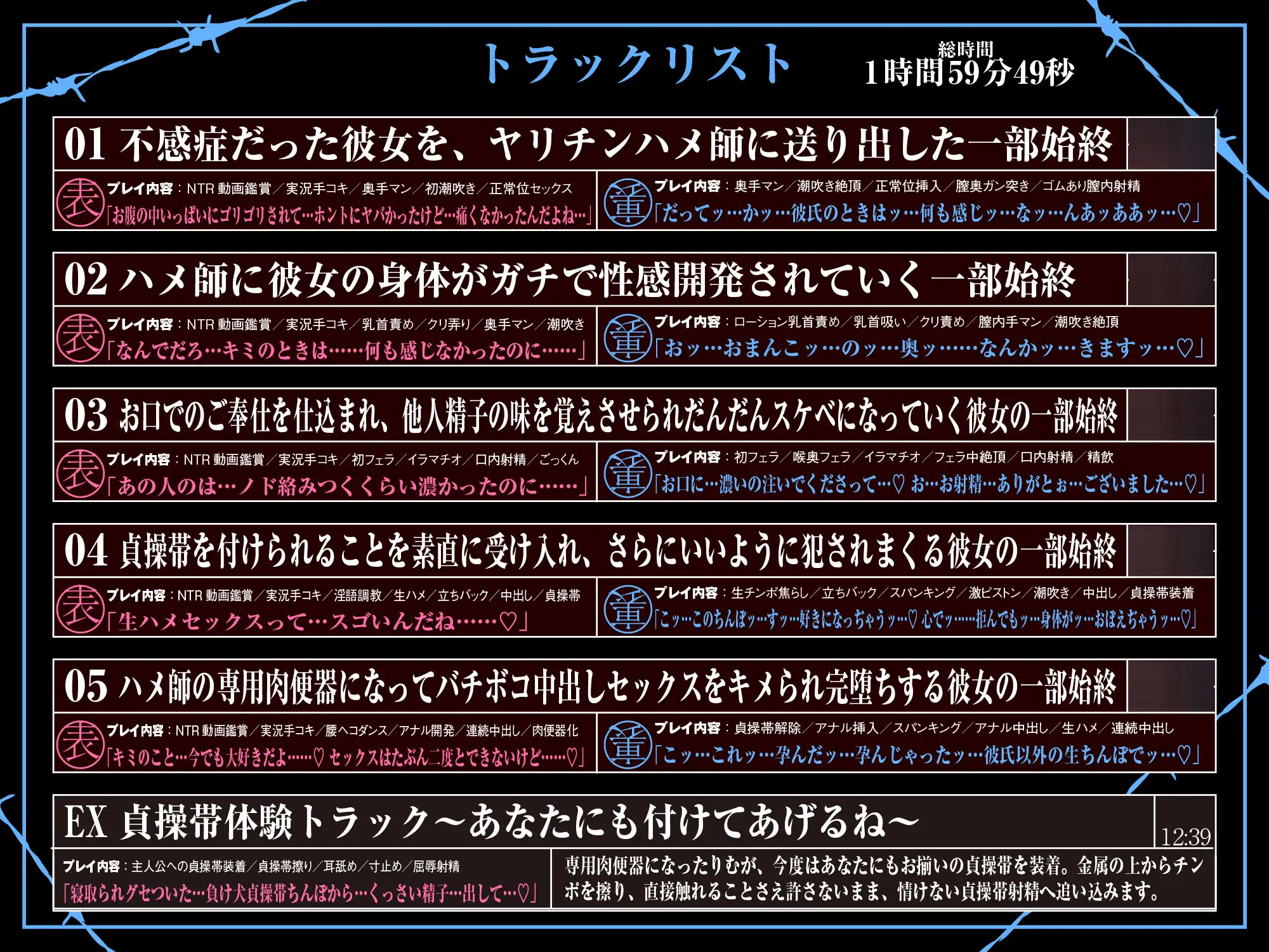 【NTRビデオ視聴手コキ】貞操帯を付けられて肉便器になったボクの彼女 サンプル画像10
