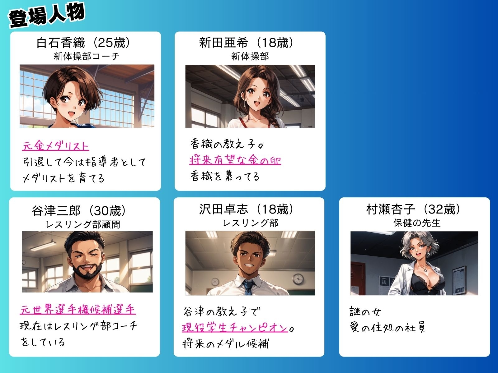 媚薬の海で溺れた妖精(新体操部)中編 ～教え子の前で牝堕ちした金メダリスト～ サンプル1