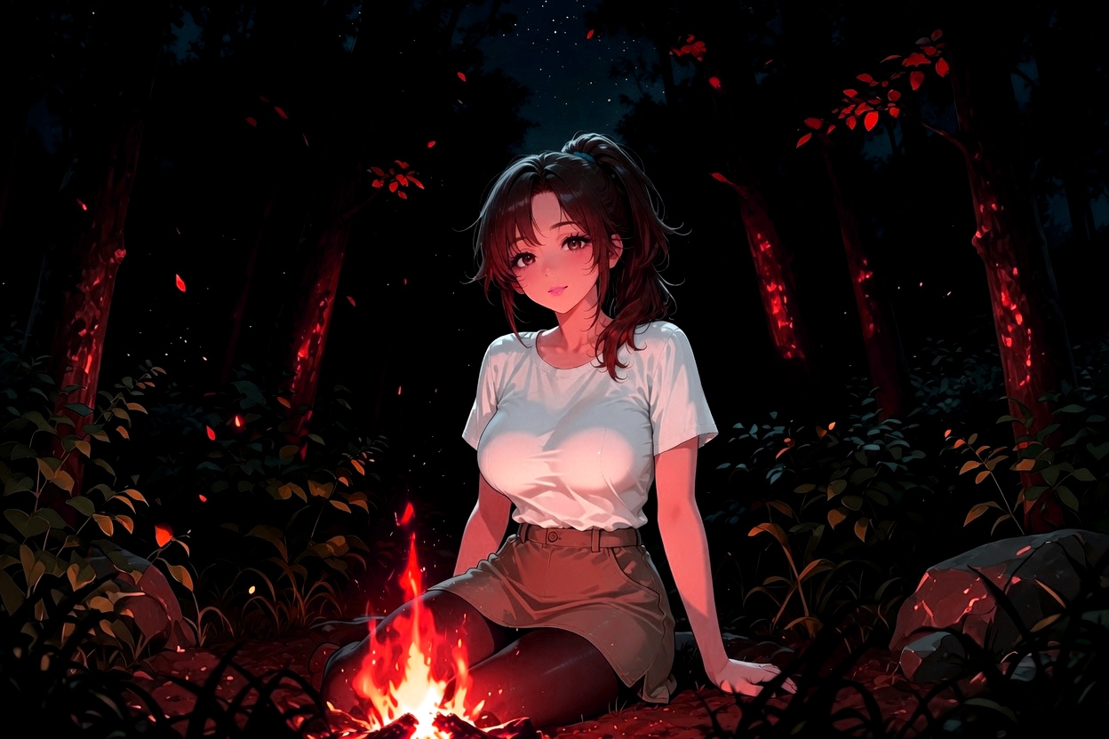【焚火と川のせせらぎASMR】一人用テントで密着40代美熟女の身体が激しく求める山の出会い 画像4