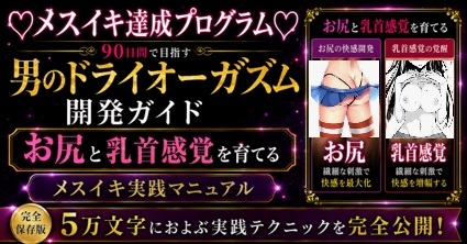 ♡メスイキ完全達成♡に向けた 90日間の開発プログラム  絶対迷わない！！！ お尻と乳首を使ってイキ狂いたい方向けに5万文字でお送りする完全達成ガイド