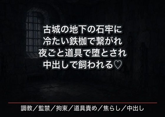古城の地下の石牢に監禁され、冷たい鉄の枷で壁に繋がれたまま毎晩道具でイカされ続け中出しで飼い慣らされる交換留学生の話♡♡♡