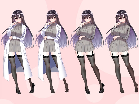 【立ち絵素材R18】 保健室の巨乳先生 フルセットPSDパック
