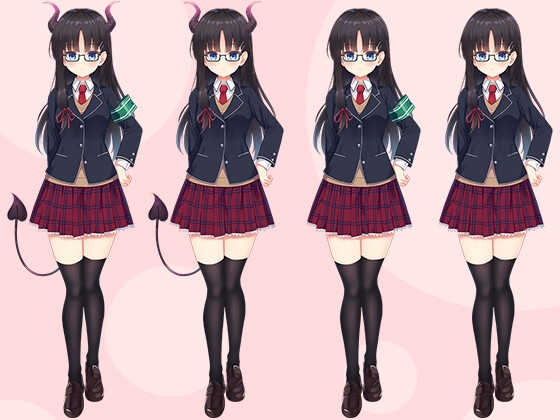 【立ち絵素材R18】 うちのクラスのサキュバス委員長 フルセットPSDパック