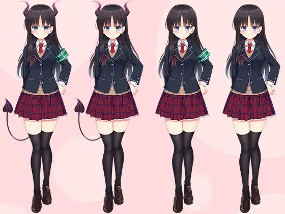 【立ち絵素材R18】 うちのクラスのサキュバス委員長 フルセットPSDパック サンプル画像 3