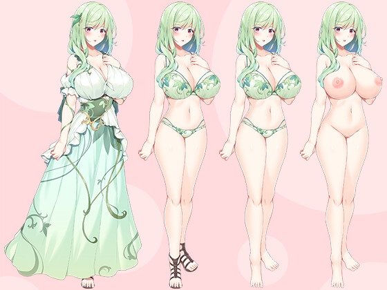 【立ち絵素材R18】 森の爆乳ドライアドさん フルセットPSDパック