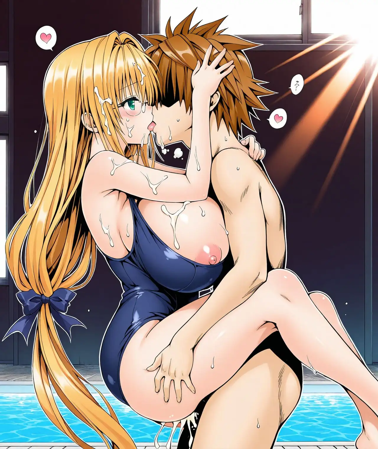 【アクシデンTo LOVE】【CG集TLT1対応】【スク水】金髪巨乳ドジっ子天然美人教師ティア先生と学校のプールでスク水ラブラブあまあまエッチ サンプル画像 8