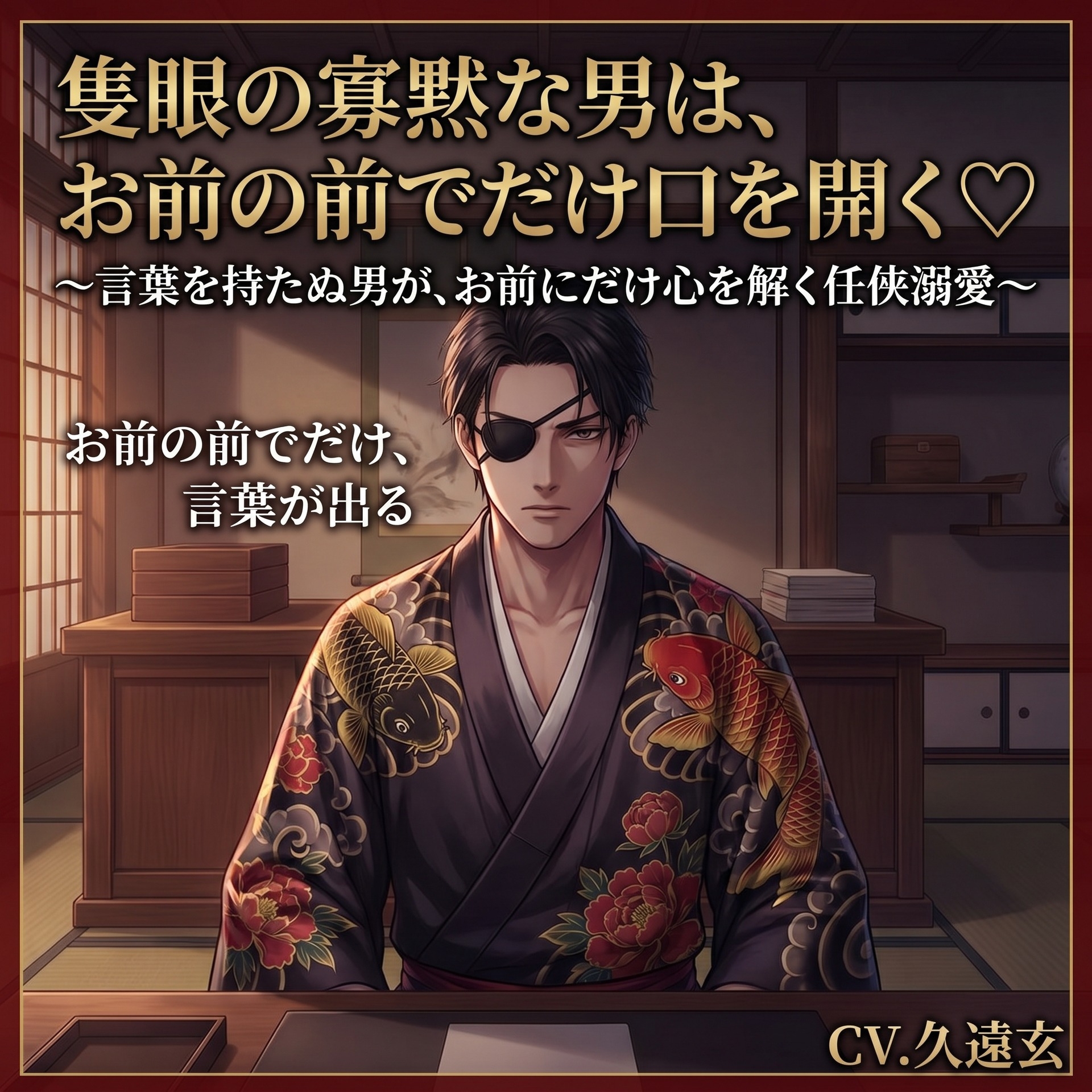 隻眼の寡黙な男は、お前の前でだけ口を開く♡〜言葉を持たぬ男が、お前にだけ心を解く任侠溺愛〜【極道/任侠/寡黙/バイノーラル】 サンプル1