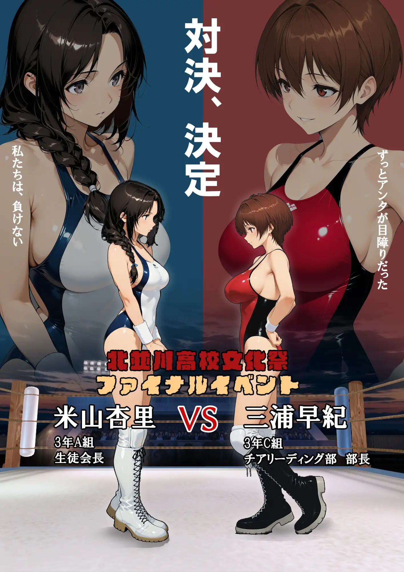 センパイデスマッチ 米山杏里VS三浦早紀【日本語・English版同梱】 サンプル画像1