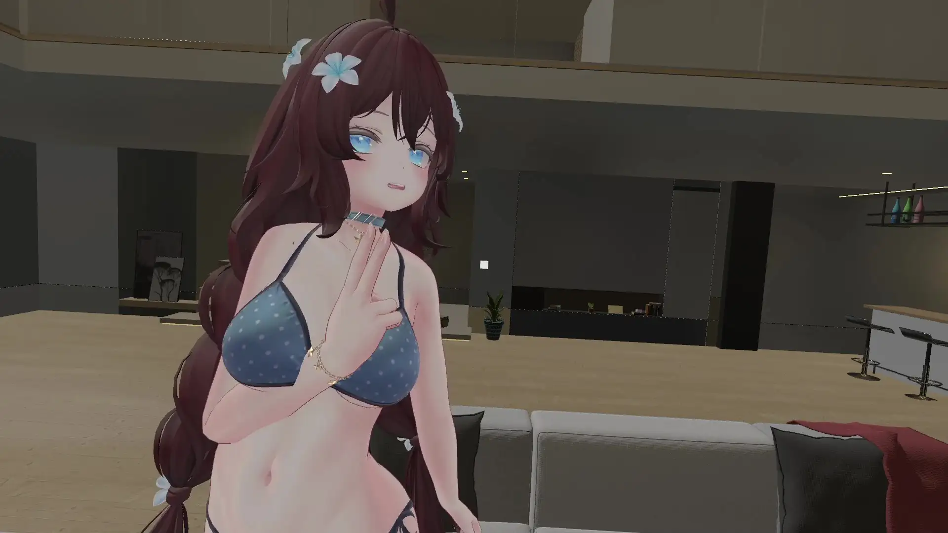 【ChilloutVR】連動フルトラ！100Pで10回スクワットしたよ！！井栗まろん サンプル画像 3