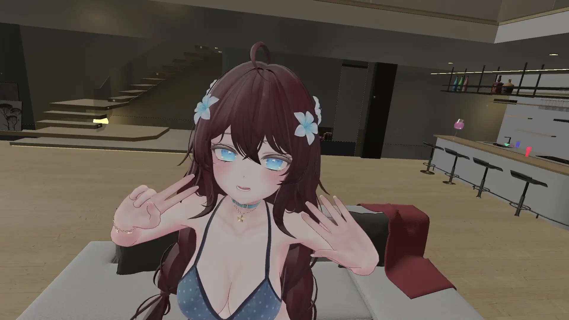【ChilloutVR】連動フルトラ！100Pで10回スクワットしたよ！！井栗まろん サンプル画像 6