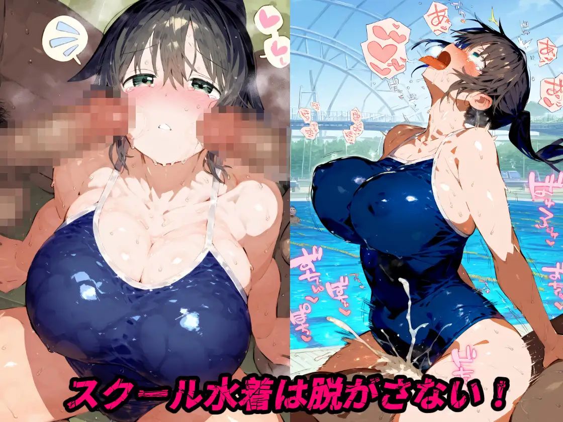 催〇媚薬プール！女子大水泳部でスク水セックスで本気のアヘ顔アクメ！【CG集500枚】 サンプル画像 5
