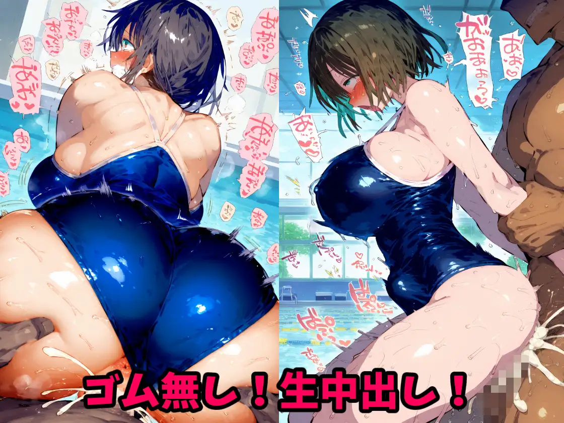 催〇媚薬プール！女子大水泳部でスク水セックスで本気のアヘ顔アクメ！【CG集500枚】 サンプル画像 7