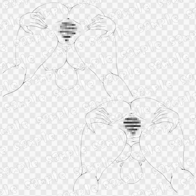線画素材集［手］136 サンプル画像 2