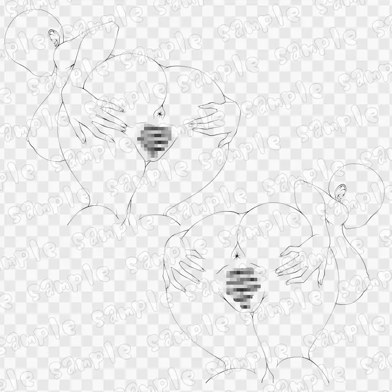 線画素材集[手]137 サンプル画像 2