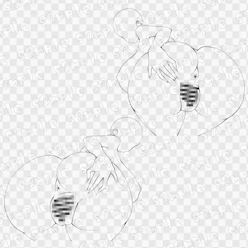 線画素材集[手]138 サンプル画像 2