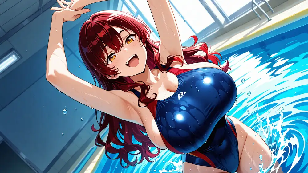 真面目赤髪と活発銀髪の爆乳水泳部が顧問と羞恥中出し撮影 サンプル画像 3