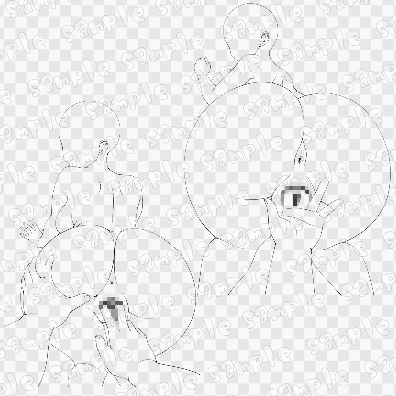 線画素材集[手]140