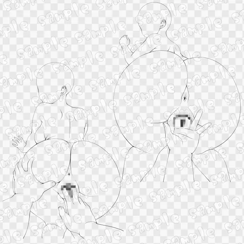 線画素材集[手]140 サンプル画像 3