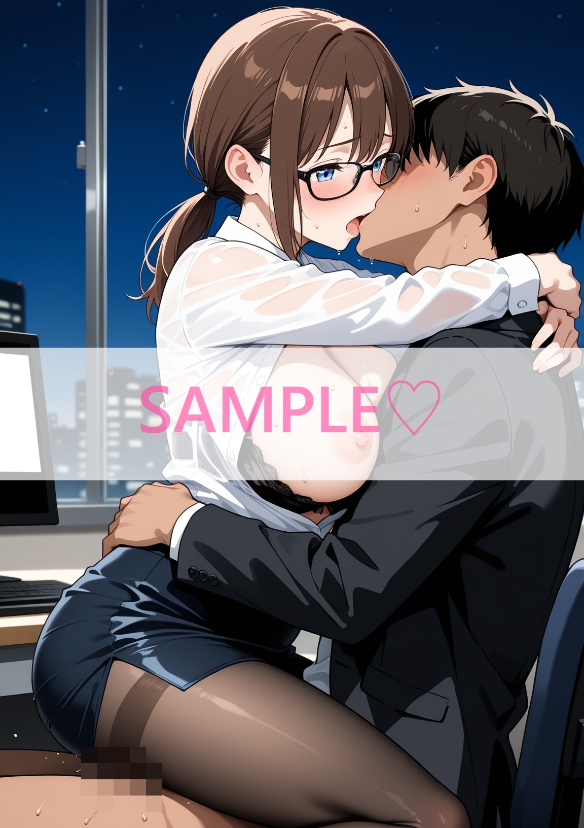 巨乳の後輩ちゃんと2人きりオフィスでOL服着たままセックス ～仕事中笑わないのにエッチ中デレデレに～ サンプル4
