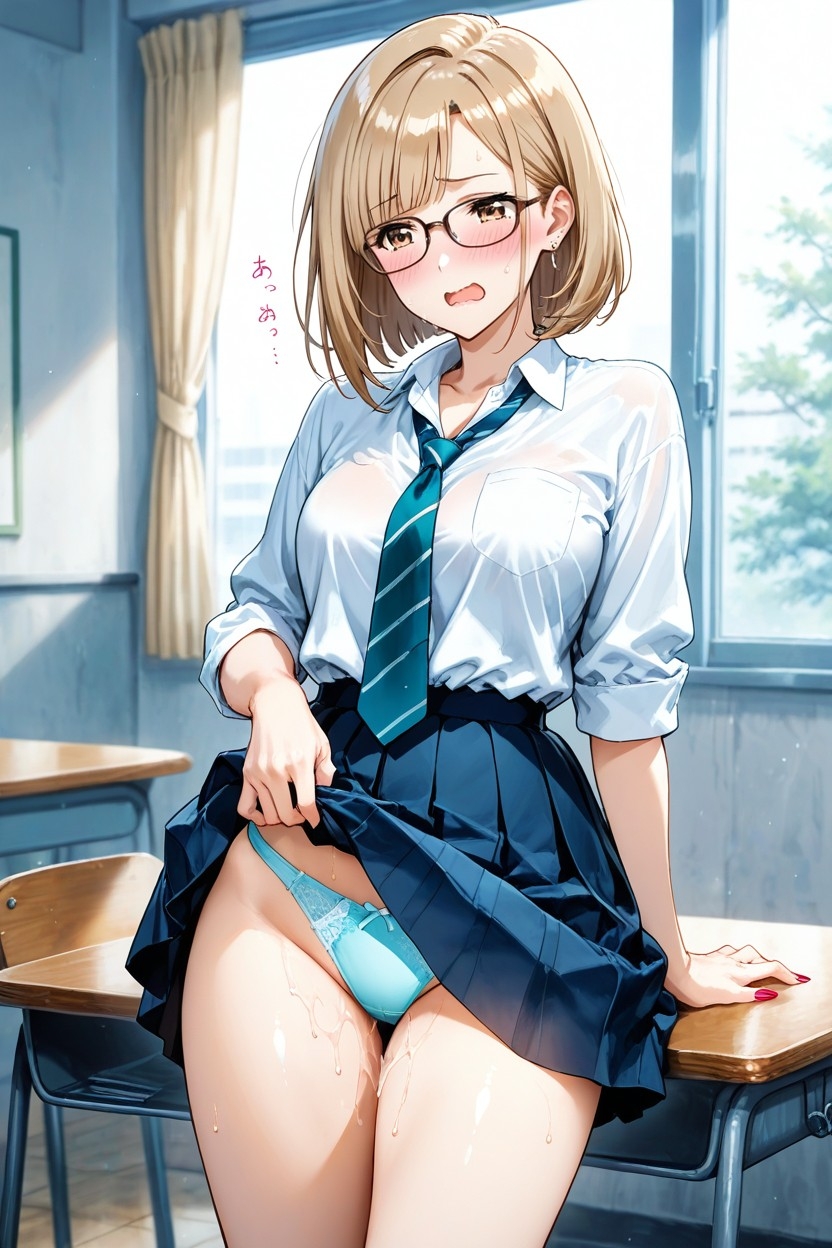 【200枚+PDF】「……真面目なところ、見て欲しかったのかな……っ?」 ── 知的な眼鏡美女の段階的ストーリー露出・完全保存版200枚パック 画像1