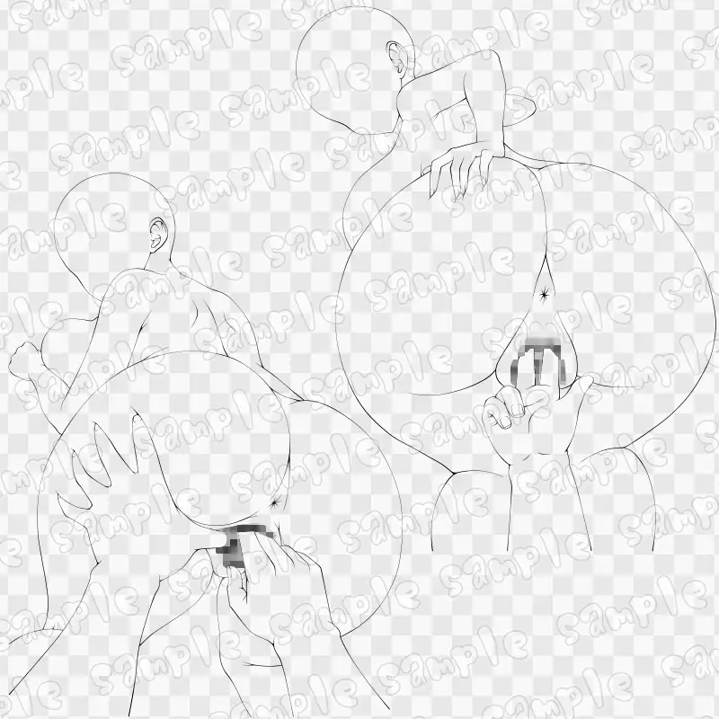 線画素材集[手]141 サンプル画像 3