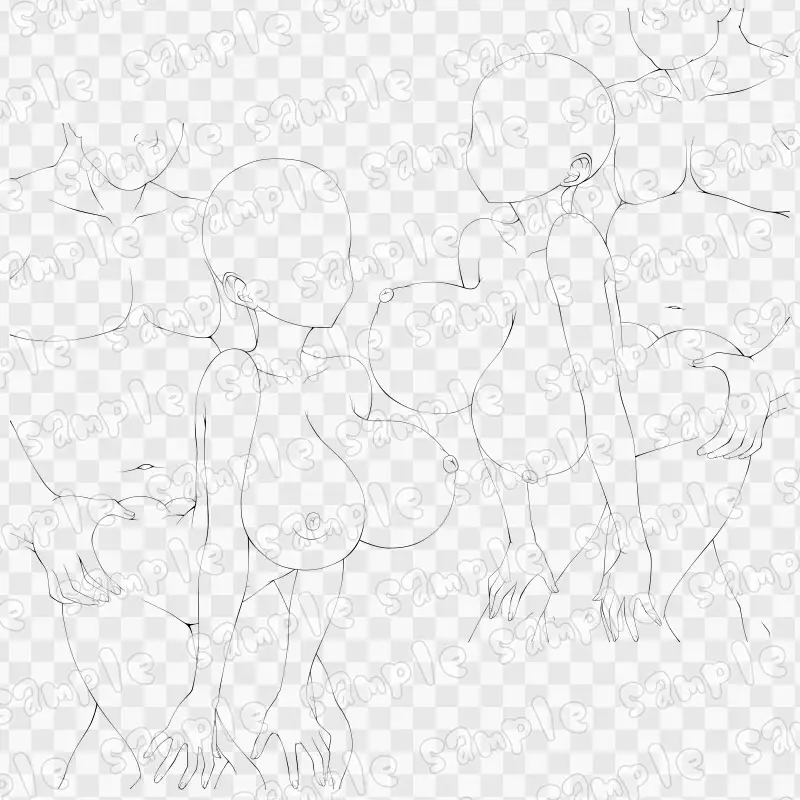 線画素材集[手]143 サンプル画像 3