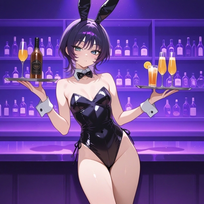 紫ショートちゃんの秘密のコスプレ撮影会 ～バニー・レースクイーン・巫女・ナース～【R18 AI CG集】