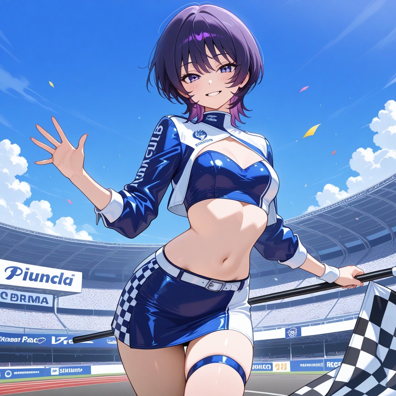紫ショートちゃんの秘密のコスプレ撮影会 ～バニー・レースクイーン・巫女・ナース～【R18 AI CG集】 画像3