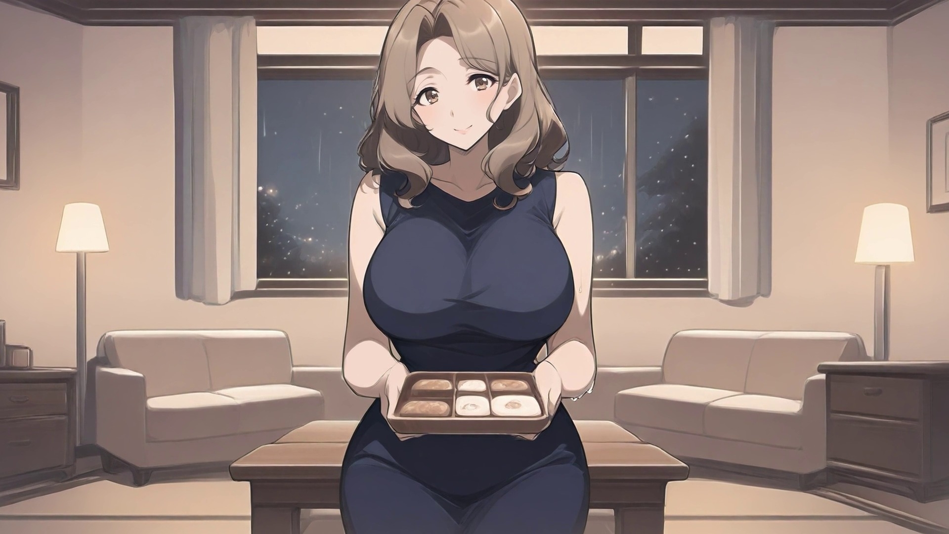 隣の人妻お姉さんと雨の夜 ── 夫の単身赴任中、指輪つけたまま甘々中出し【声つきアニメ】 サンプル1