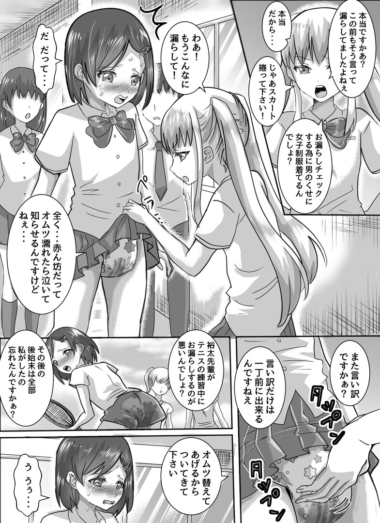 テニス部キャプテンの女装オムツ調教-2