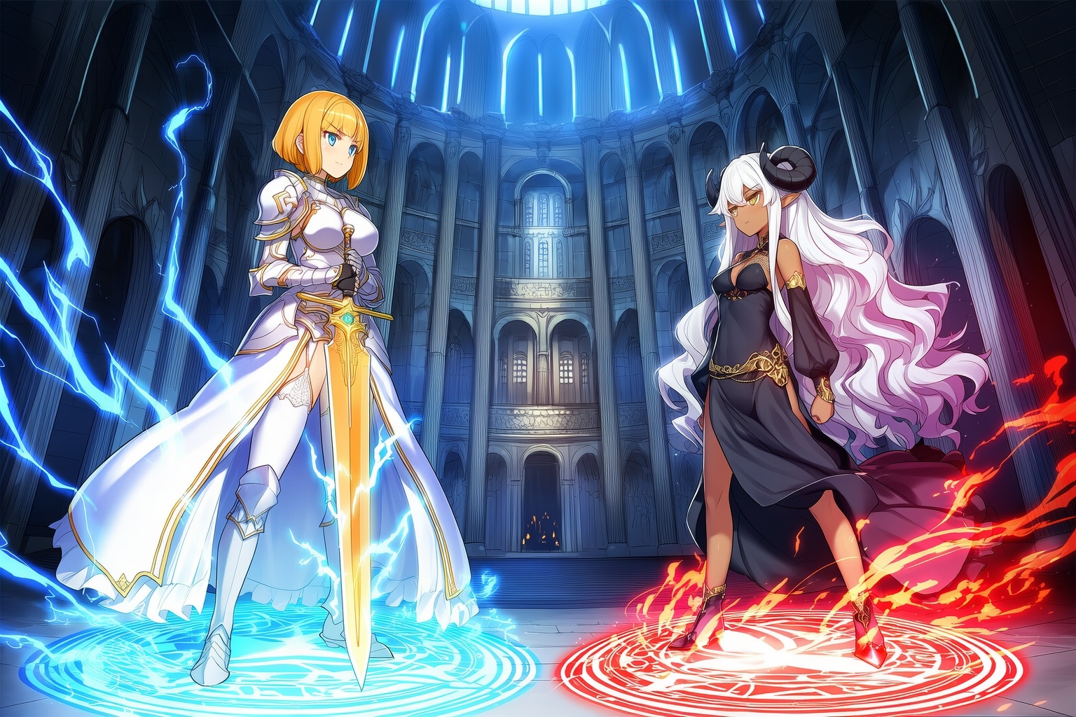 ふたなり勇者ちゃんと魔王ちゃんのイラスト集 画像1
