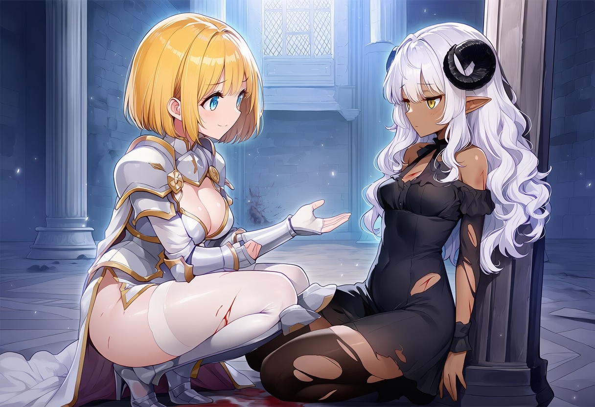 ふたなり勇者ちゃんと魔王ちゃんのイラスト集 画像3