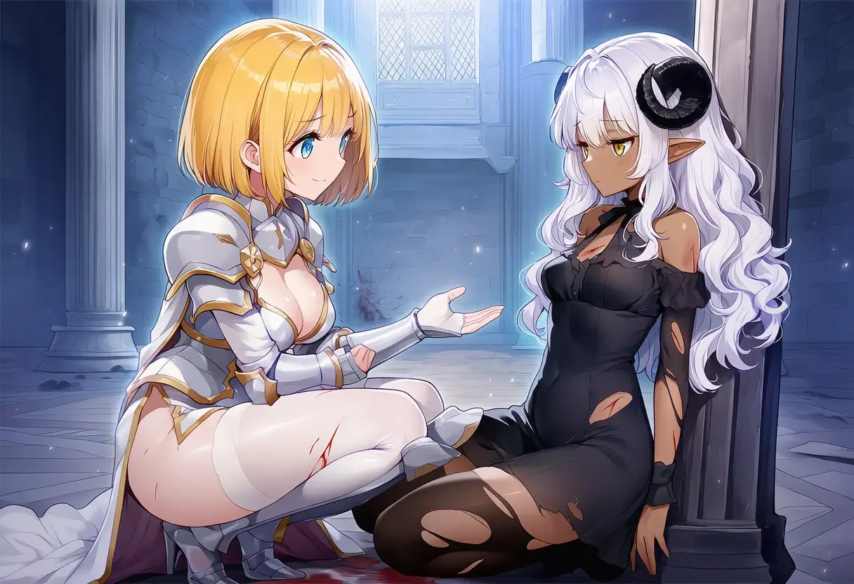 ふたなり勇者ちゃんと魔王ちゃんのイラスト集 サンプル画像 3