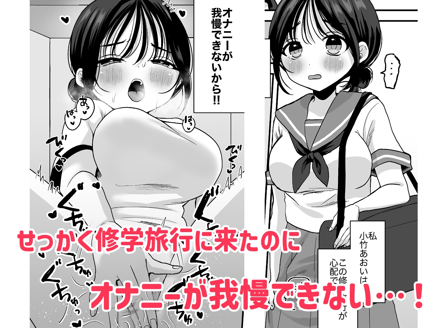 オナニーが我慢できない女の子と修学旅行えっち