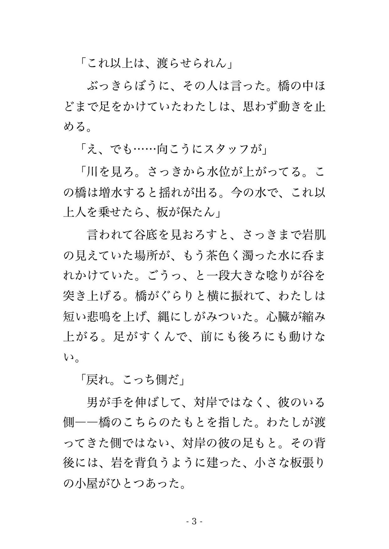 豪雨で吊り橋が渡れなくなり渓谷の点検小屋に閉じ込められ、無愛想な橋の保守員と二人きり、増水の音を聞きながら朝まで抱き合い奥まで注がれた旅番組の女性リポーターの話 画像2