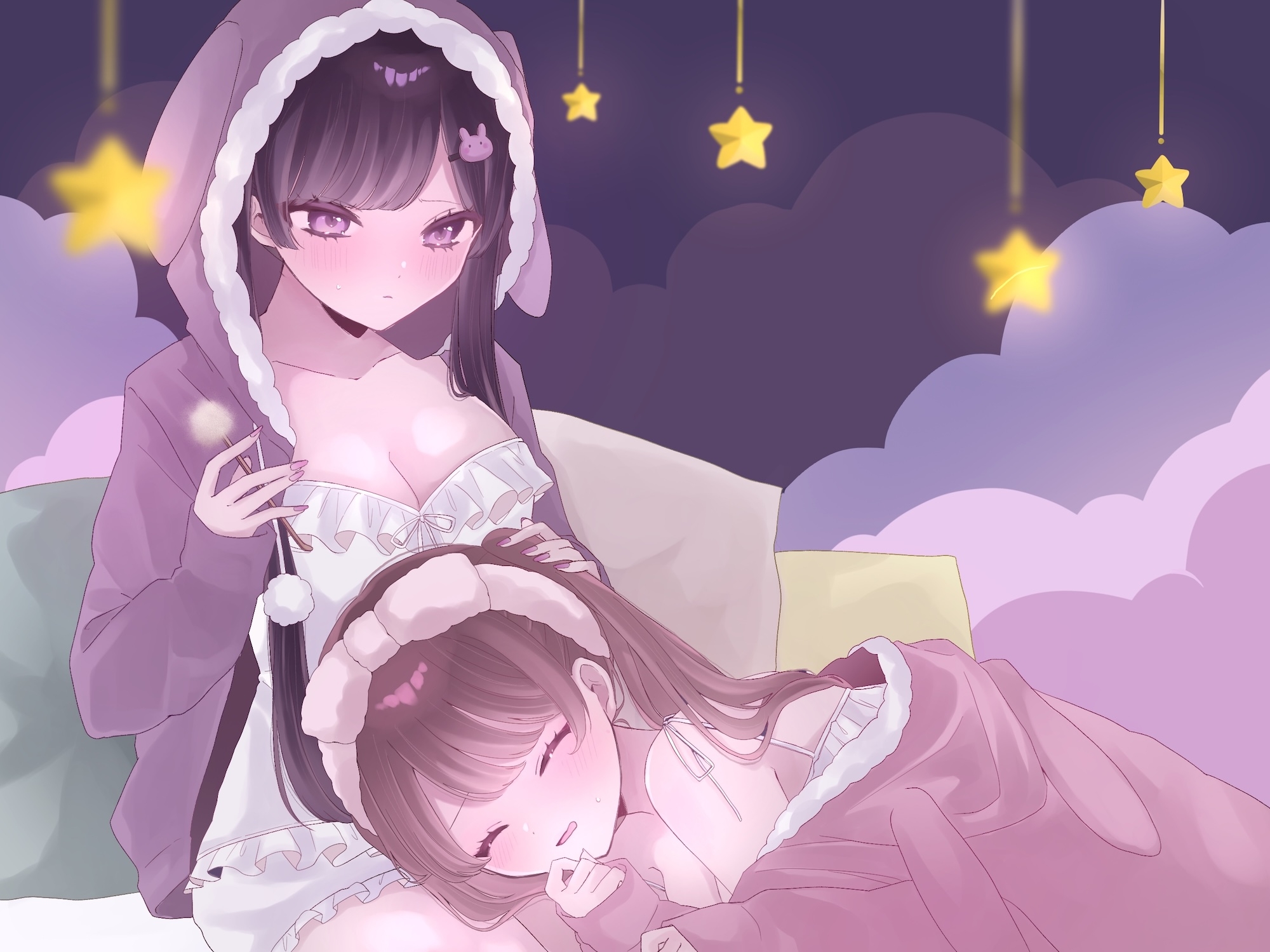 【KU100】耳かきしあってる双子姉妹がだんだん気持ちよくなってしまう没入体験ASMR