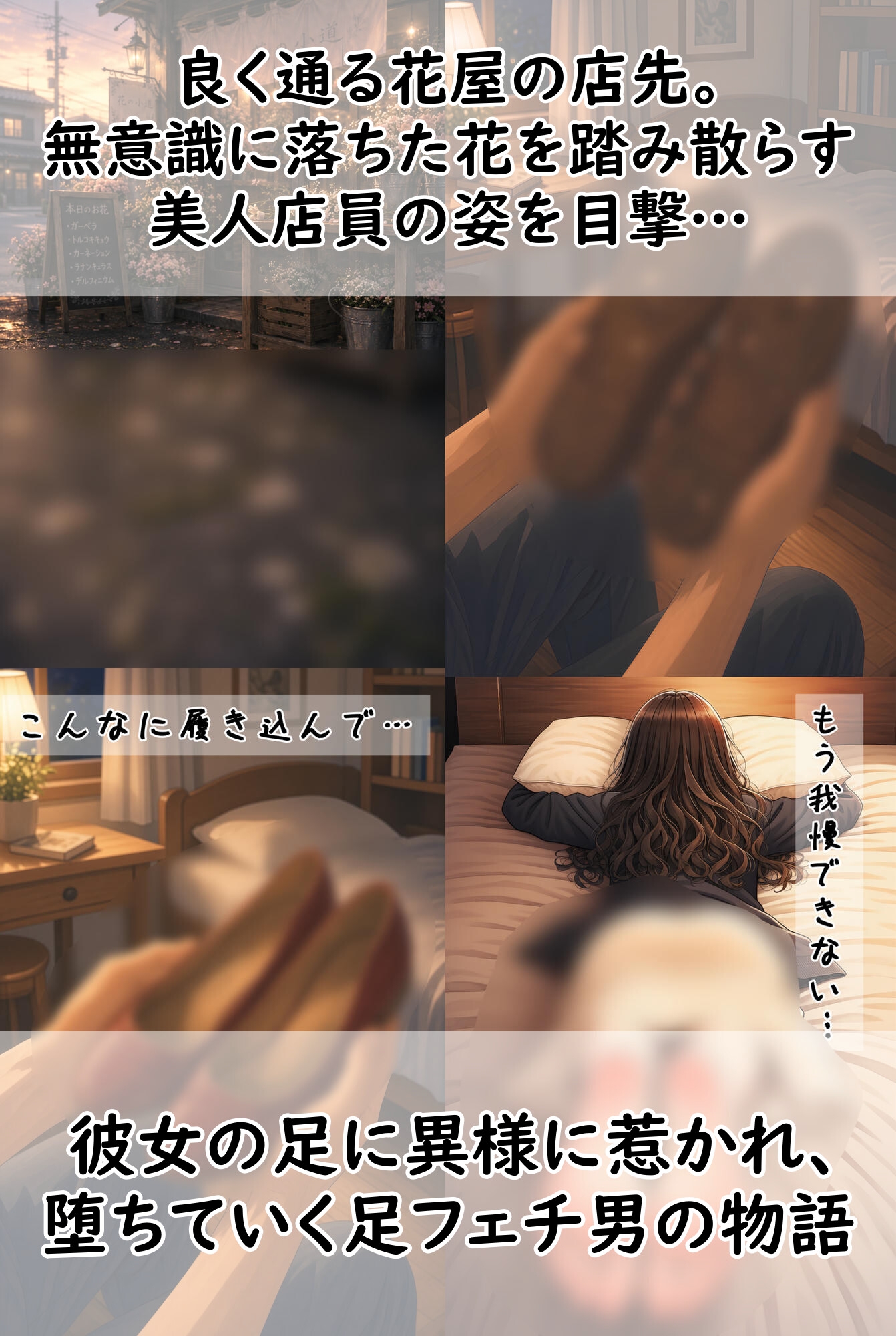 【足の匂いフェチ】可愛い花屋店員のパンプス足で無残に踏み散らされる花たちと、蒸れた足の匂いの誘惑【クラッシュ】
