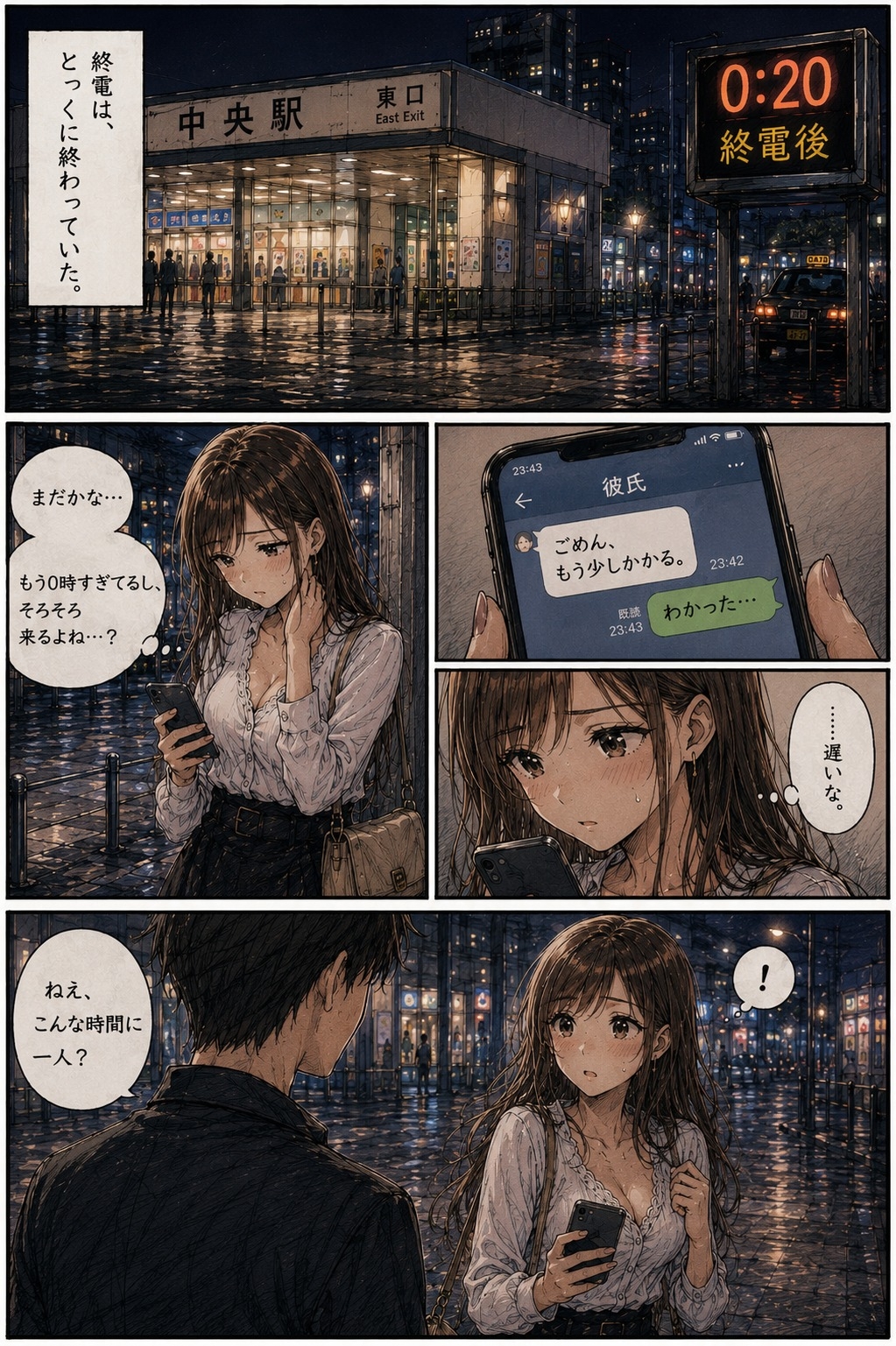 『終電後、ひとりだった彼女をナンパした。』 ～彼氏を待っていたはずの彼女が、知らない男と朝を迎えるまで～ サンプル1