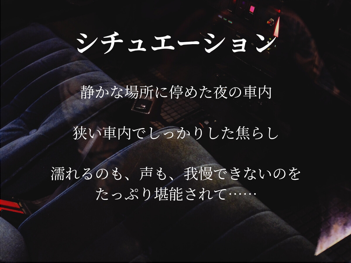 【女性向け音声】声出し厳禁の車内密室。逃げ場のない助手席で限界まで焦らされる主導権掌握シチュエーション サンプル2