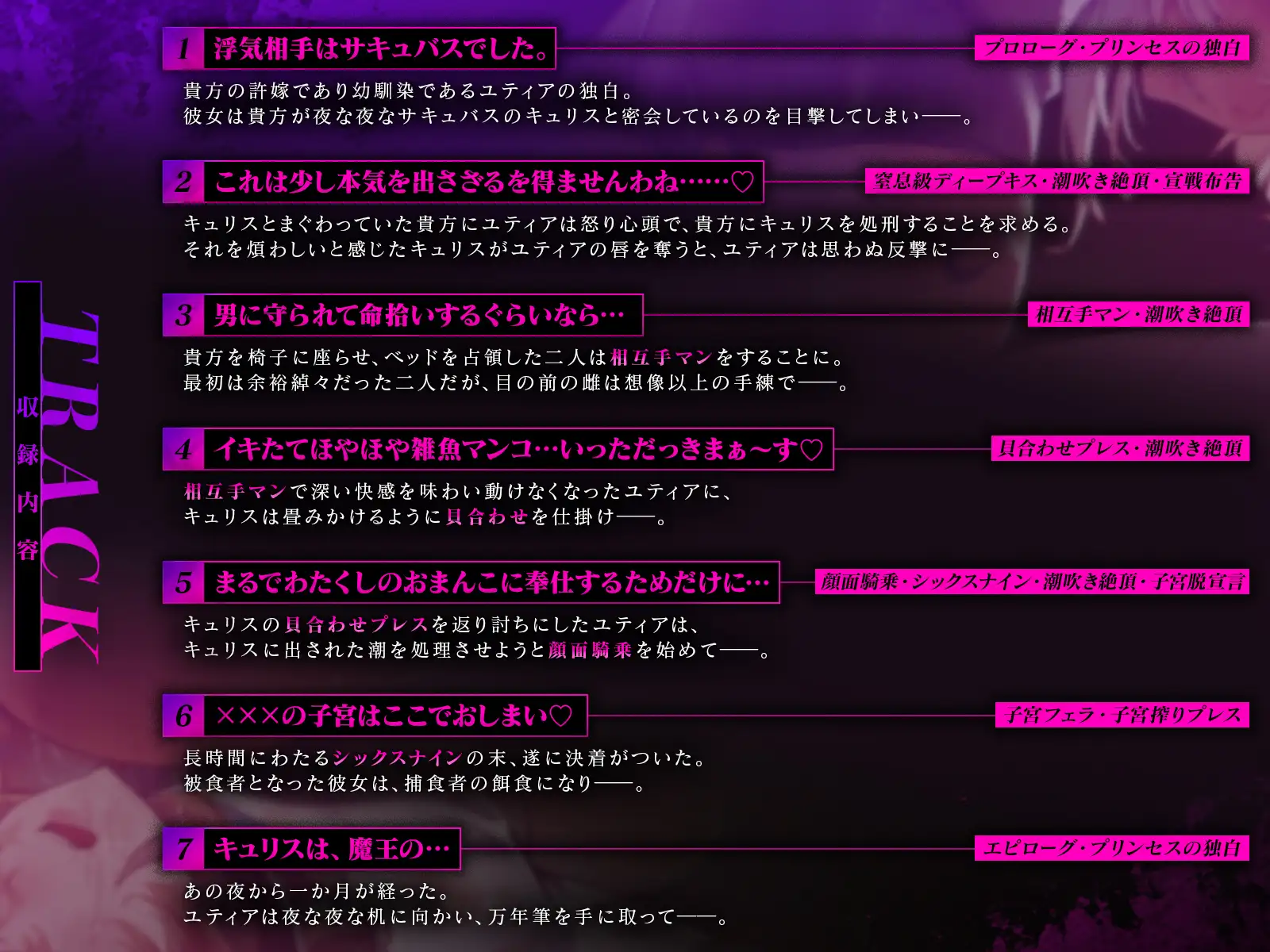 【鬼畜・レズバトル】 過激閲覧注意！ サキュバスVSプリンセス～王子の浮気相手がサキュバスでしたので実力行使で排除致します♡～【KU100】 サンプル画像 5