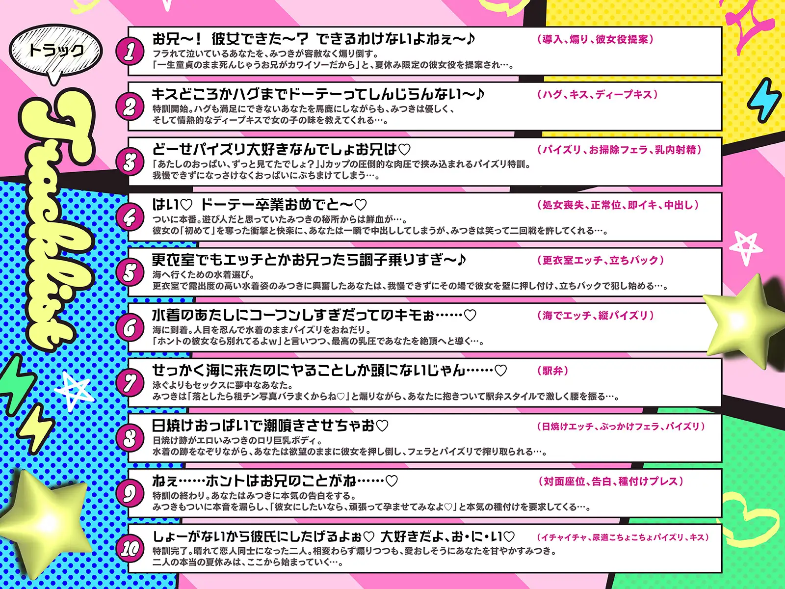 煽りメスガキみつきの夏休み限定・彼女役特訓搾精！～ドーテーキモお兄にオスとしての自信つけさせてあげるぅ♡～(KU100収録作品) サンプル画像 5