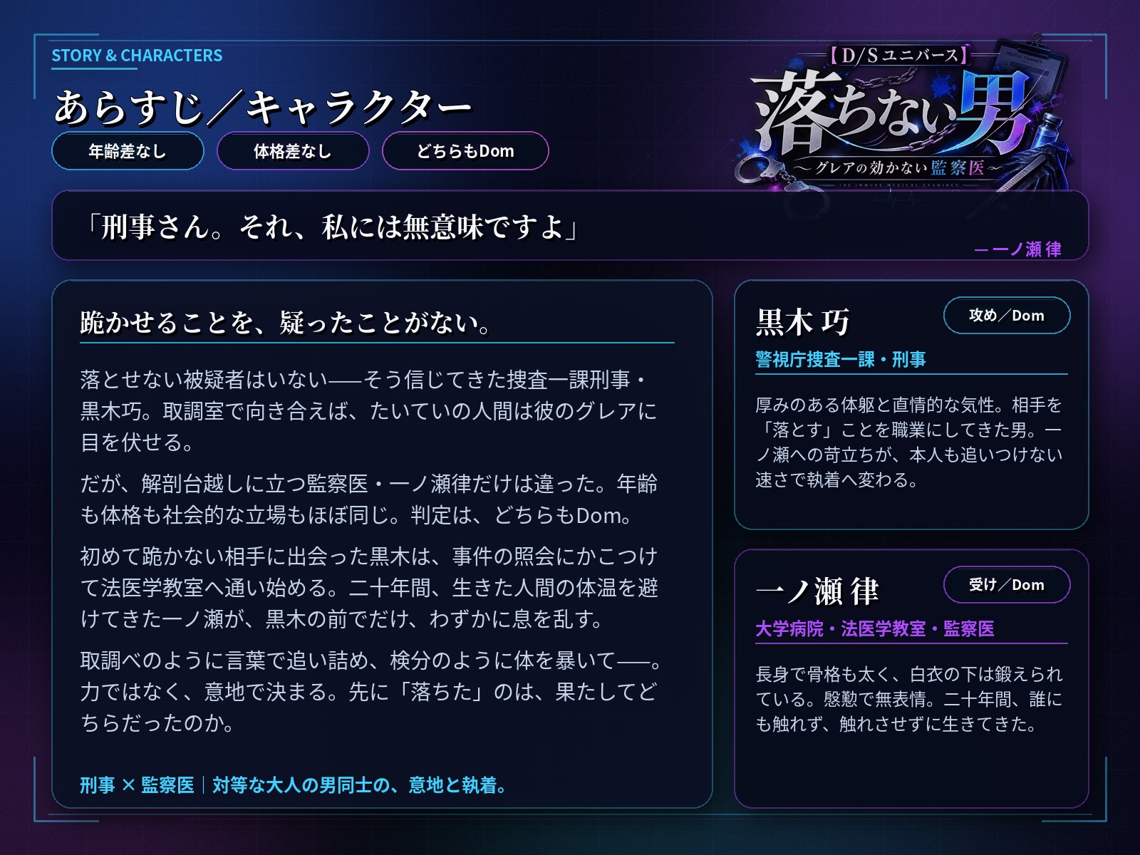 【D/Sユニバース】落ちない男 ~グレアの効かない監察医~ sample image 2