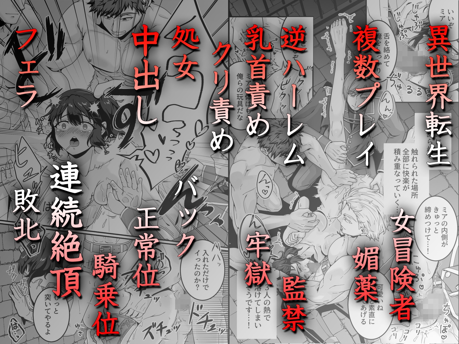 敗北女冒険者ミアの監禁調教録~捕らえられた処女冒険者が三人の男に貫かれ快楽の虜に堕ちる逆ハーレム~ 画像3