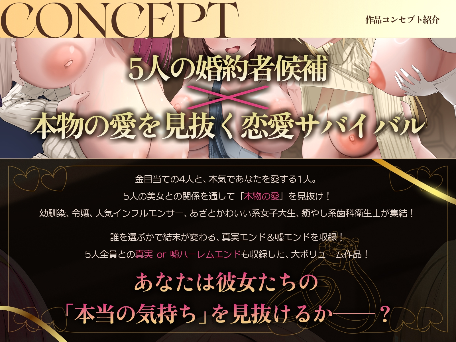【早期特典】【5時間x5人】金持ちDT争奪♡嘘つき恋愛サバイバル～5人も婚約者候補がいるのに俺を本当に愛しているのは、たった1人だけらしい～ サンプル画像3枚目