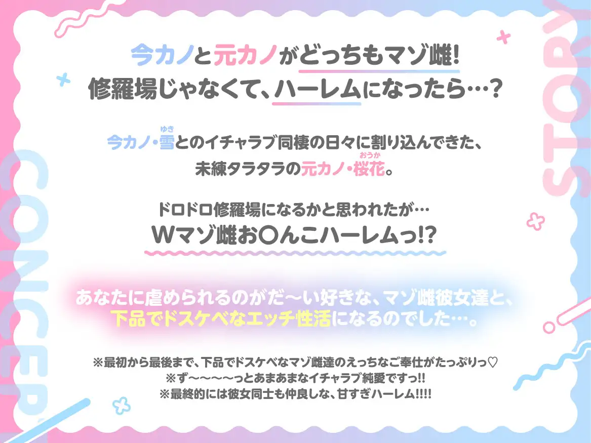 『今カノお〇んこ+元カノお〇んこ=Wマゾ雌お〇んこハーレム』 サンプル画像1