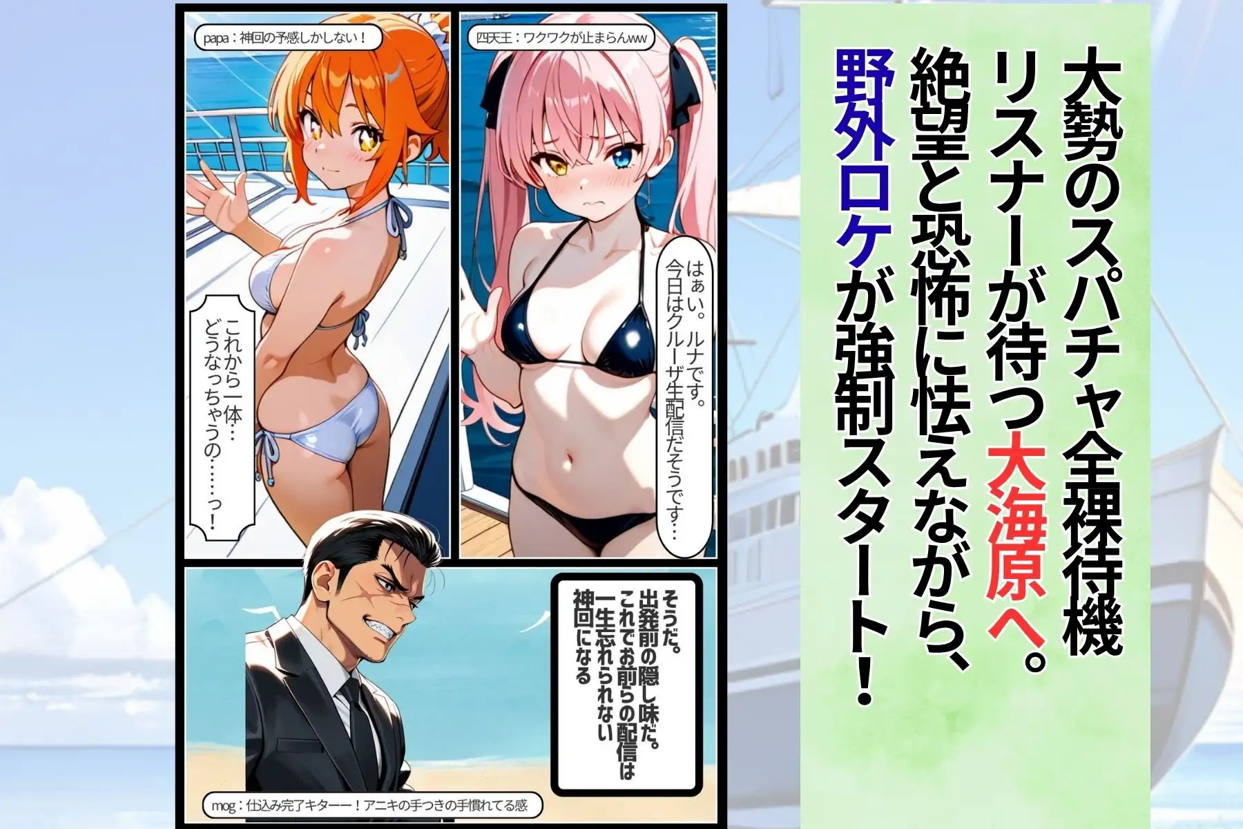 野外クルーザーで生配信したらダブルで雌堕ちさせられました サンプル画像 5