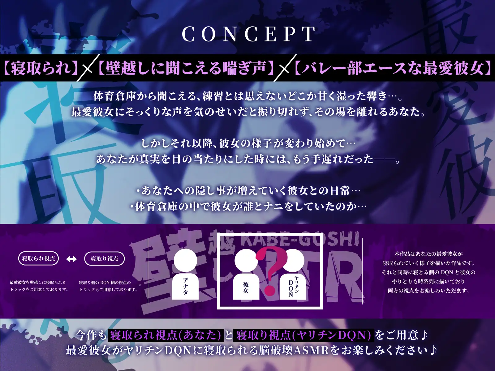 【DM特典付き!!壁越しNTR】後輩バレー部エースの最愛彼女がヤリチンDQNに寝取られるまで～体育倉庫から聞こえる、僕の知らない下品なメス声～ サンプル画像 2